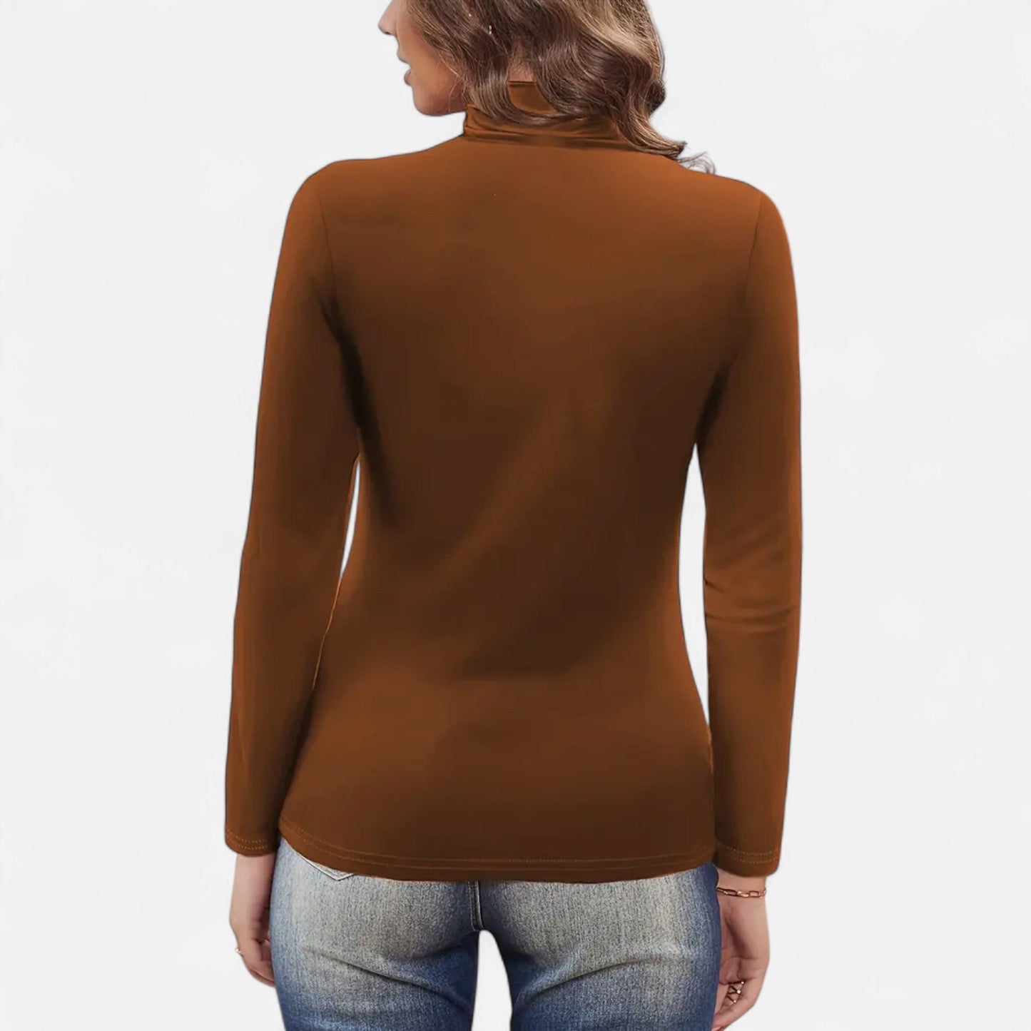 Blusa Mujer Cuello Alto con Detalle Fruncido